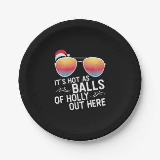 Kerstmis in juli heet ballen als Santa Sunglass Papieren Bordje