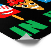 Kerstmis in juli Ice Cream Poppen in Santa Hat Kin Poster (Hoek)