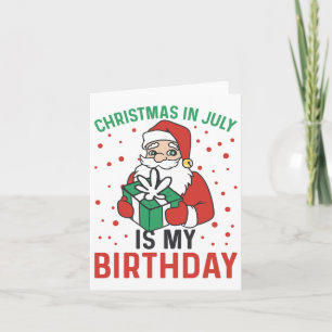 Kerstmis in juli is mijn verjaardag Santa Summer H Kaart