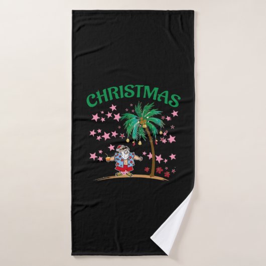 Kerstmis in juli jongstleden grappige kerstman tro badhanddoek (Badhanddoek)