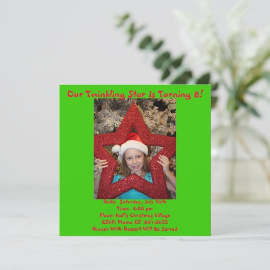 Kerstmis in juli kaart (Staand voorkant)