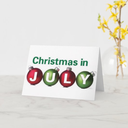 Kerstmis in juli kaart (Gele Bloem)