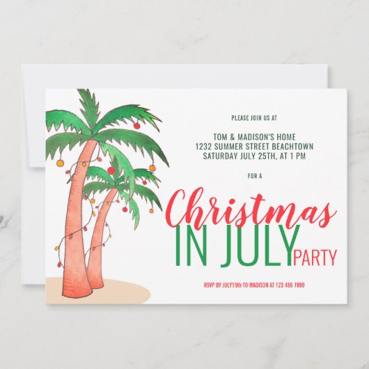 Kerstmis in juli kaart (Voorkant)