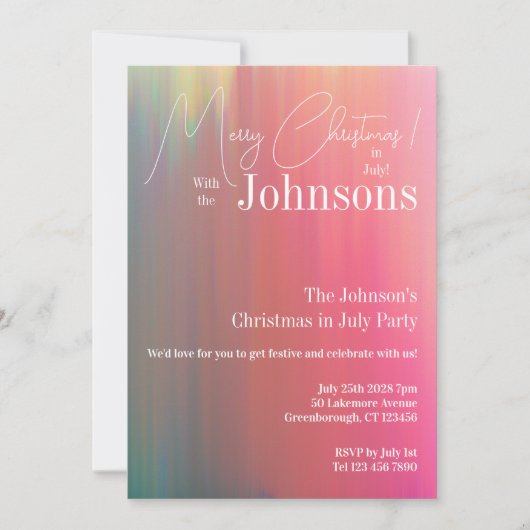 Kerstmis in juli kaart (Voorkant)