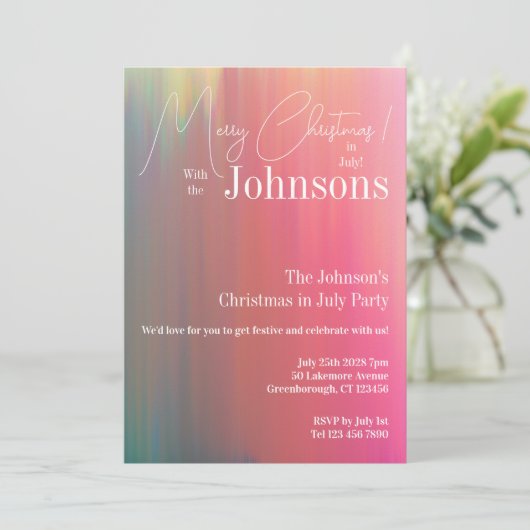 Kerstmis in juli kaart (Staand voorkant)