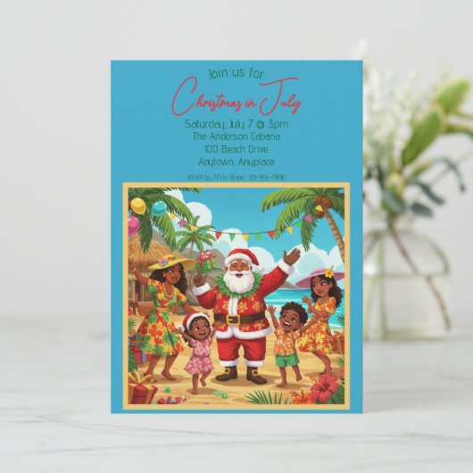 Kerstmis in juli kaart (Staand voorkant)