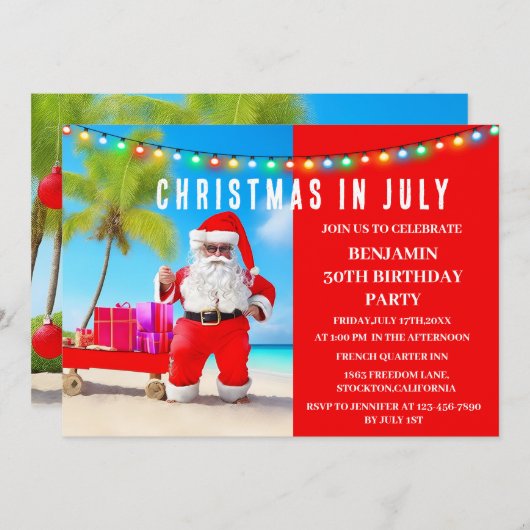 Kerstmis in juli kaart (Voorkant / Achterkant)