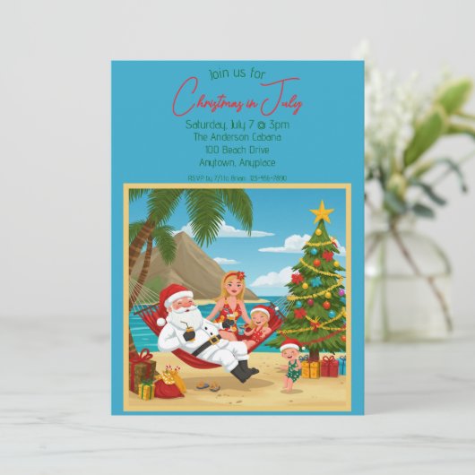 Kerstmis in juli kaart (Staand voorkant)