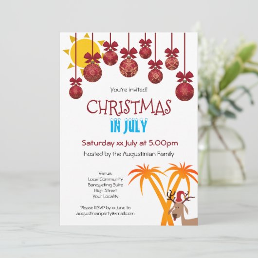 Kerstmis in juli kaart (Staand voorkant)