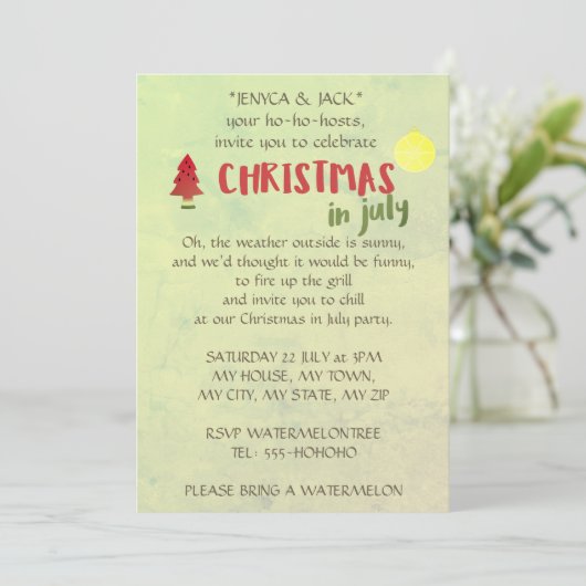 Kerstmis in juli kaart (Staand voorkant)