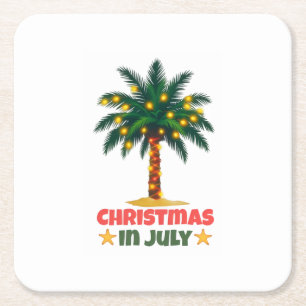 Kerstmis in juli kartonnen onderzetters