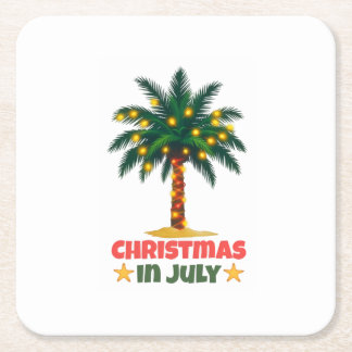 Kerstmis in juli kartonnen onderzetters