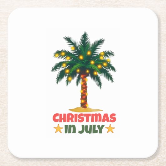 Kerstmis in juli kartonnen onderzetters (Voorkant)