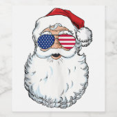 Kerstmis in juli Kerstman en vrienden Kerstmis Zom Wijn Etiket (Enkel label)