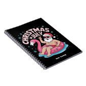 Kerstmis in juli Kerstman Flamingo Grappig zomer X Notitieboek (Rechterzijde)