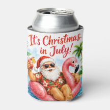 Kerstmis in juli Kerstman Flamingo Hawaiaans Plezi