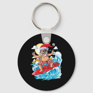 Kerstmis In Juli Kerstman Hawaiaanse Surfschool Zo Sleutelhanger