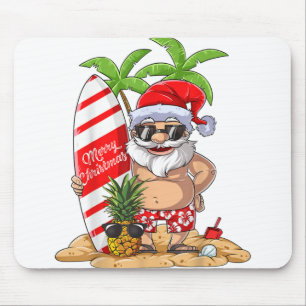 Kerstmis in juli Kerstman Hawaiaanse Zomer Surf Su Muismat