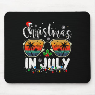 Kerstmis in juli kerstman hoed zonnebril zomer vak muismat