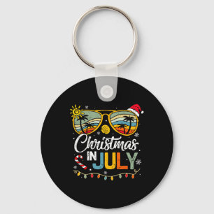 Kerstmis In Juli Kerstman Hoed Zonnebril Zomer Vak Sleutelhanger