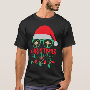 Kerstmis in juli kerstman hoed zonnebril zomer vie t-shirt