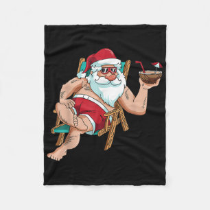Kerstmis in juli Kerstman op dag van de onafhankel Fleece Deken
