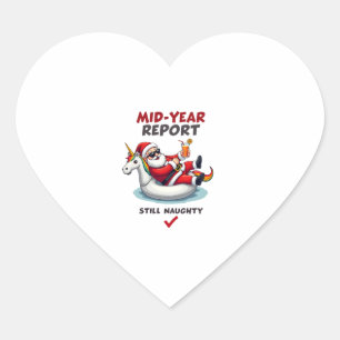 Kerstmis in juli Kerstman op eenhoorn zwembad drij Hart Sticker