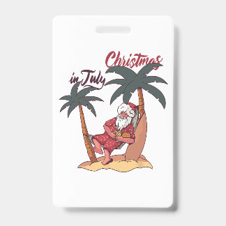 Kerstmis in juli kerstman patriottische USA zonneb Badge