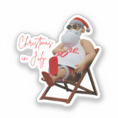 Kerstmis in juli Kerstman Sticker (Voorkant)