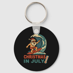Kerstmis In Juli Kerstman Surfen Zomer Hawaiaanse Sleutelhanger