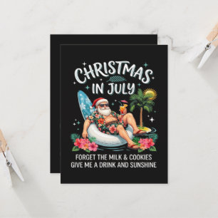 Kerstmis in juli Kerstman Vakantiedrank Kaart