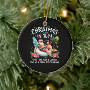 Kerstmis in juli Kerstman Vakantiedrank Keramisch Ornament