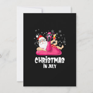 Kerstmis in juli kerstman zomer flamingo zwembad d kaart