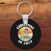 Kerstmis in juli Kerstman Zomer Strand Kerstmis in Sleutelhanger (Voorkant)