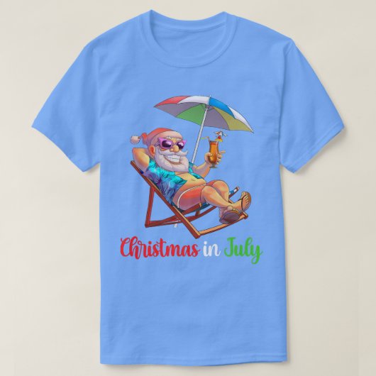 Kerstmis in juli kerstmanstoel cococakt t-shirt (Design voorkant)