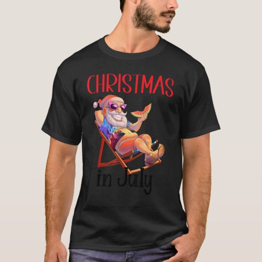Kerstmis in juli kerstmis met een balstoel met t-shirt (Voorkant)
