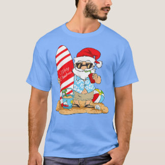Kerstmis in juli kerstmis op strand met su t-shirt