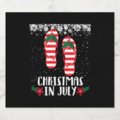 Kerstmis in juli Kerstmis Teenslippers Summer Holi Sparkling Wijnetiket (Enkel label)