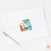 Kerstmis in juli Kerstmis Vierkante Sticker (Envelop)