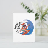 Kerstmis in juli Klassieke Round Sticker Briefkaart (Staand voorkant)