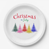 Kerstmis in juli Kleurrijk Feest Papieren Bordje (Voorkant)