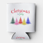 Kerstmis in juli Kleurrijk Leuk Feest Blikjeskoeler (Voorkant)