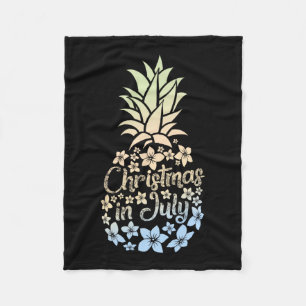 Kerstmis in juli Kleurrijke Ananas Strand Zomer Fleece Deken
