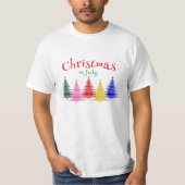 Kerstmis in juli Kleurrijke Plezier T-shirt (Voorkant)