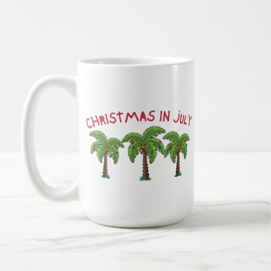 Kerstmis in juli koffiemok (Links)