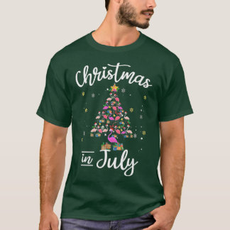 Kerstmis in juli, laat ons met kerstbomen vliegen t-shirt