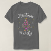 Kerstmis in juli, laat ons met kerstbomen vliegen t-shirt (Design voorkant)