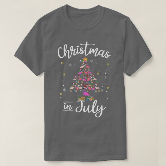 Kerstmis in juli, laat ons met kerstbomen vliegen t-shirt (Design voorkant)