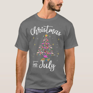 Kerstmis in juli, laat ons met kerstbomen vliegen t-shirt