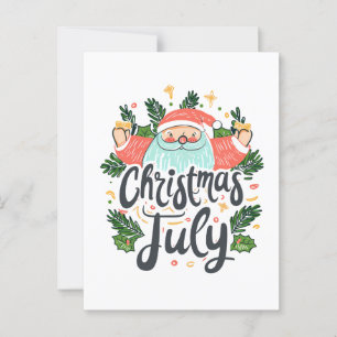 Kerstmis in juli leuk en feestelijk kerstman ontwe briefkaart